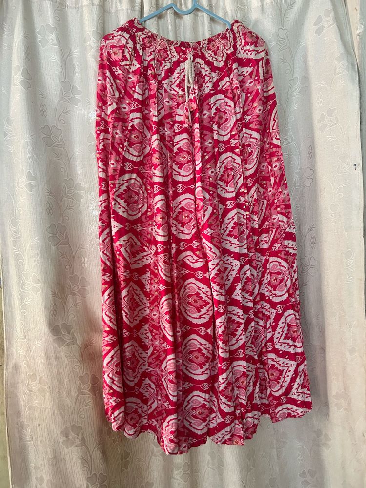💖💓Pink Patterned Maxi Skirt