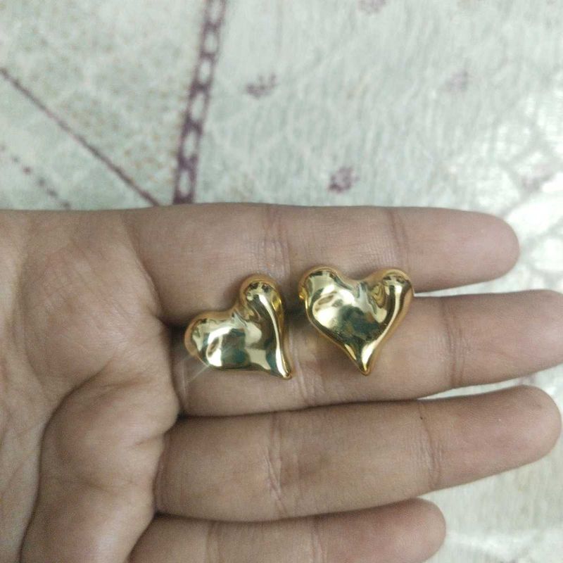 Heart Stud Earrings anti tarnish