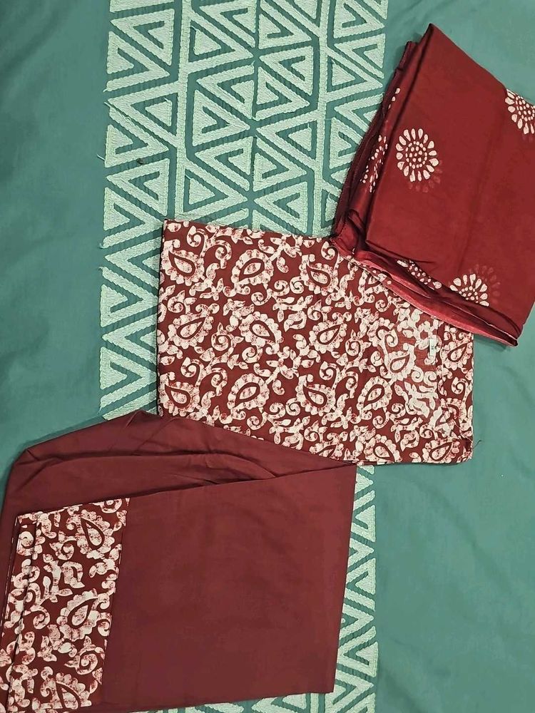 Brown Kurta Set With Bandhani Odhani