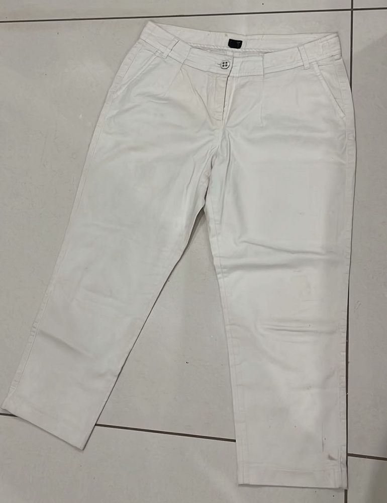White Cropped Pants