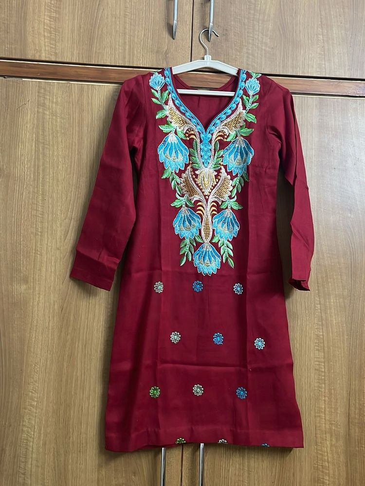 Embroidered Ready To Wear Kashmiri Salwar Suit