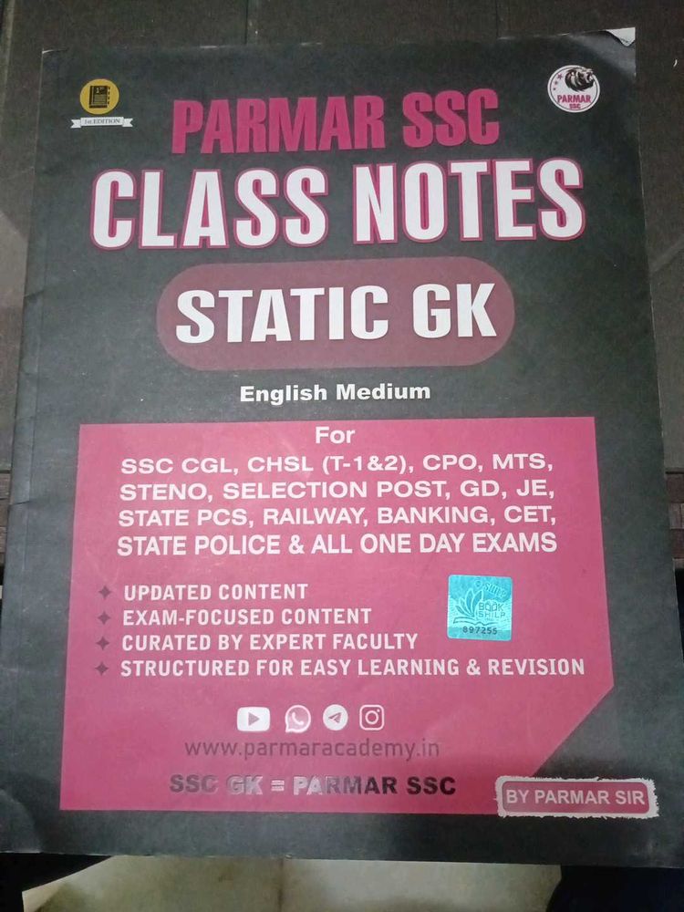 PARMAR SSC CLASS NOTES STATIC GK