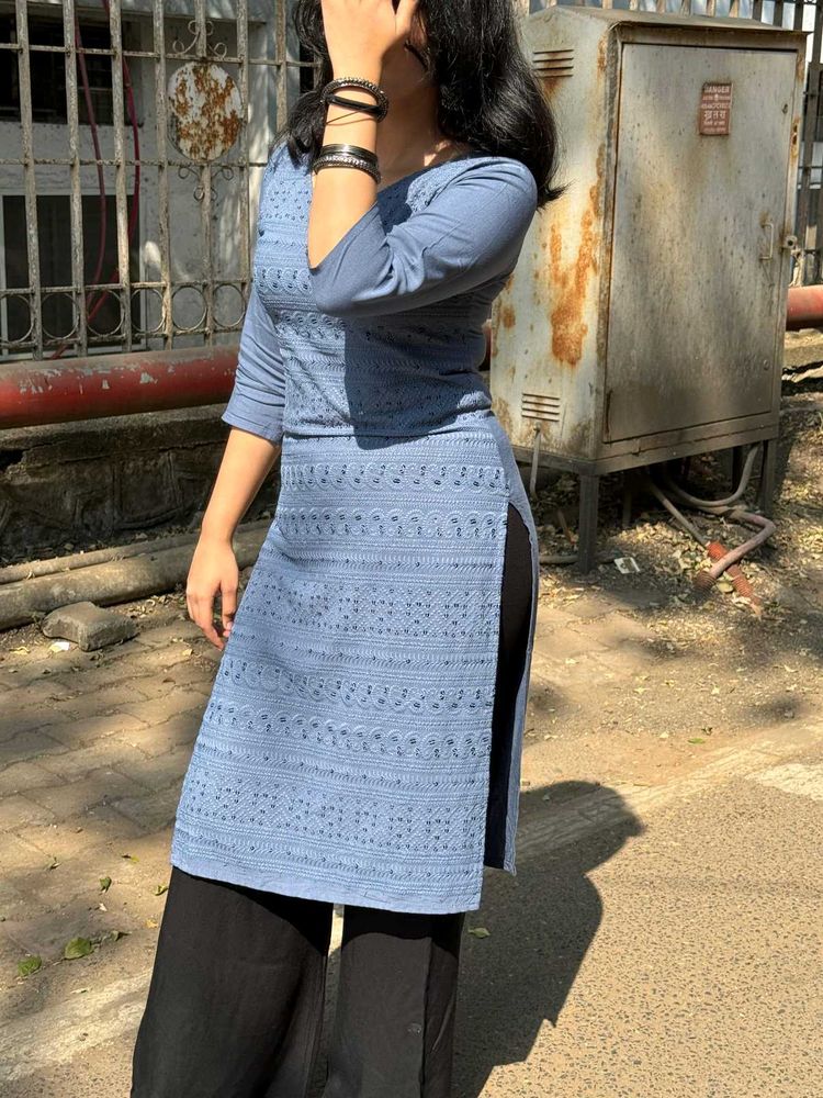 Elegant Blue chikankari Kurta