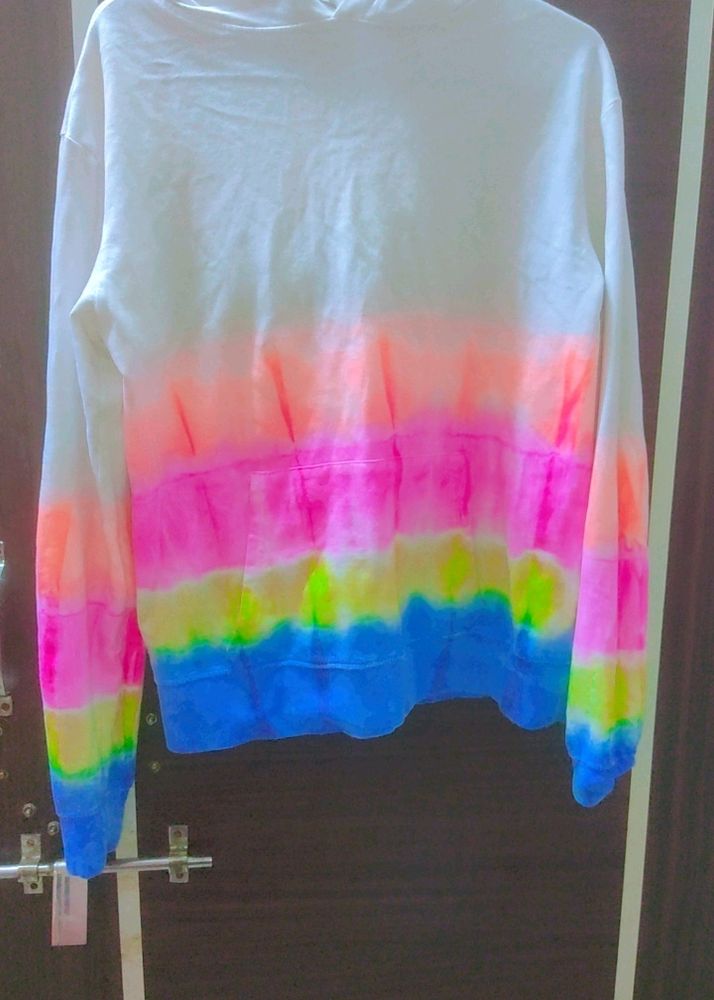 Neon Dyed Hoodie Pattern Top