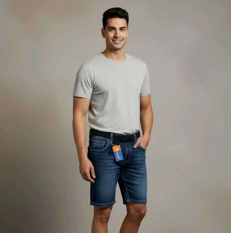 Men&#39;s Denim Half Paint/Jeans Shorts