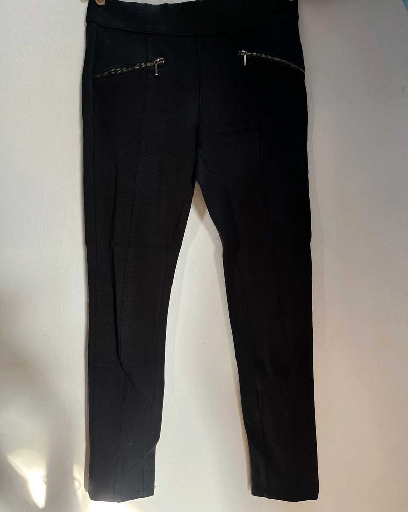 Black Zipper Detail Pants