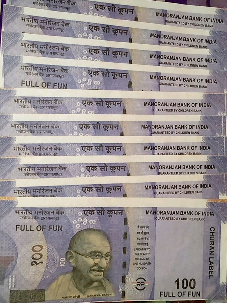 10 Piece Fake Hundred Rupees Notes 💵