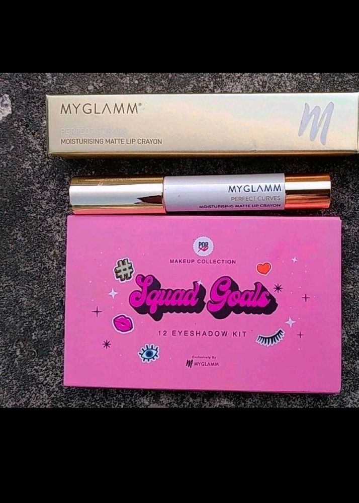 Myglamm popxo 12 Eyeshadow Kit And Lip Crayon ✨