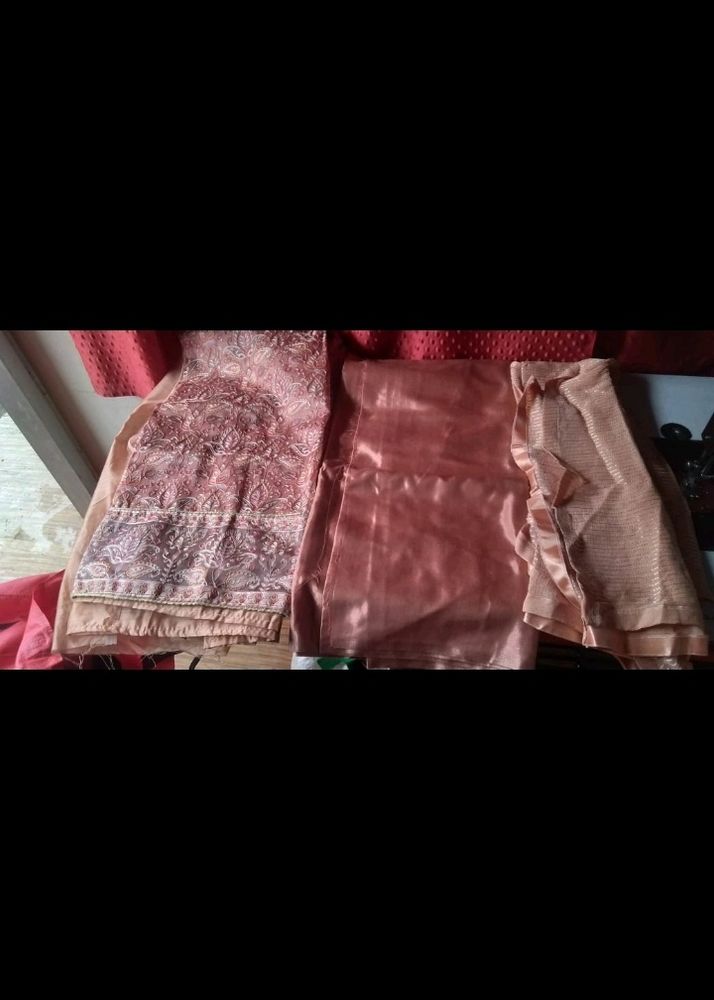 Red And Black And Peach Salwar