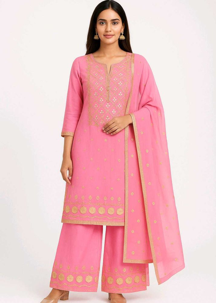 Unstiched Pink kurti set
