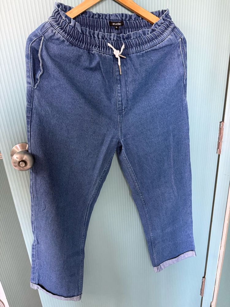 Mom jeans for women dark blue