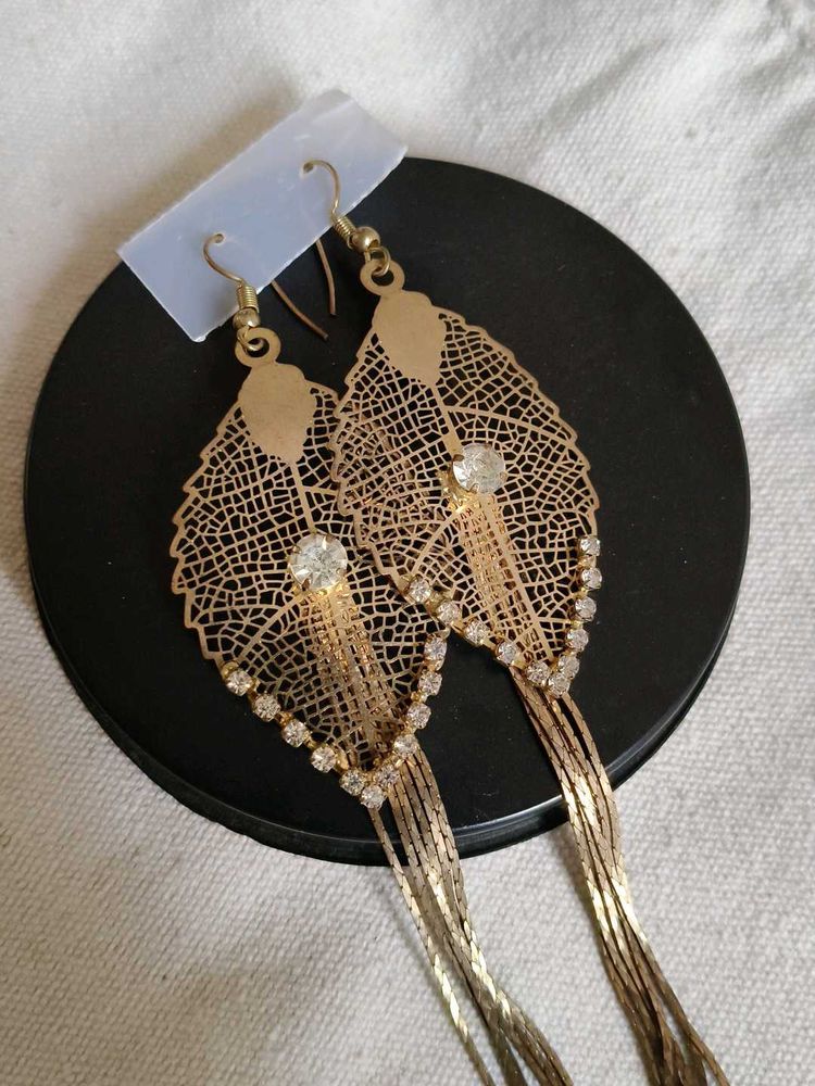 Gold Leaf Dangle Earrings