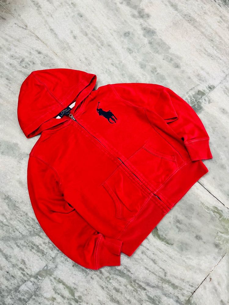 Ralph Lauren Red Zip-Up Hoodie