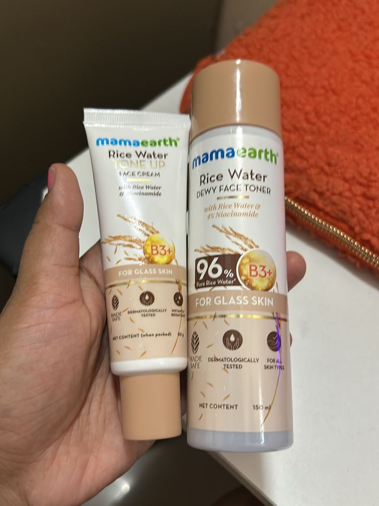 Mama earth Rice Water Toner &amp; Cream