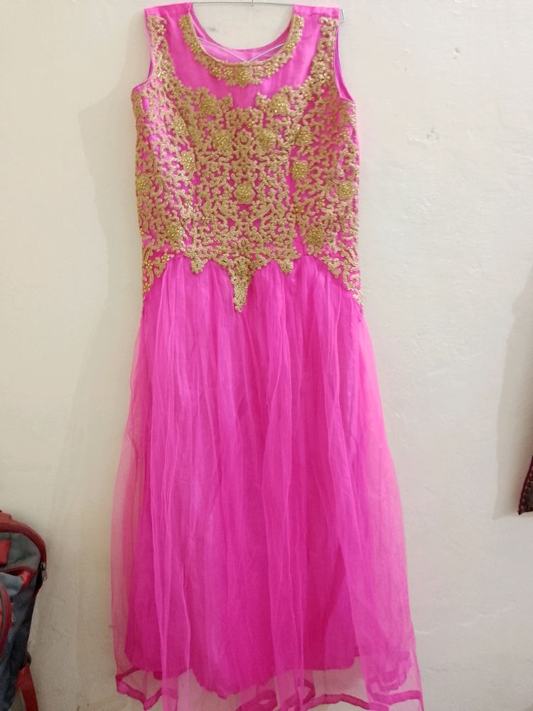 Pink &amp; Gold Embellished Dress