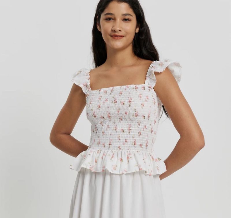 Floral Peplum Crop Top