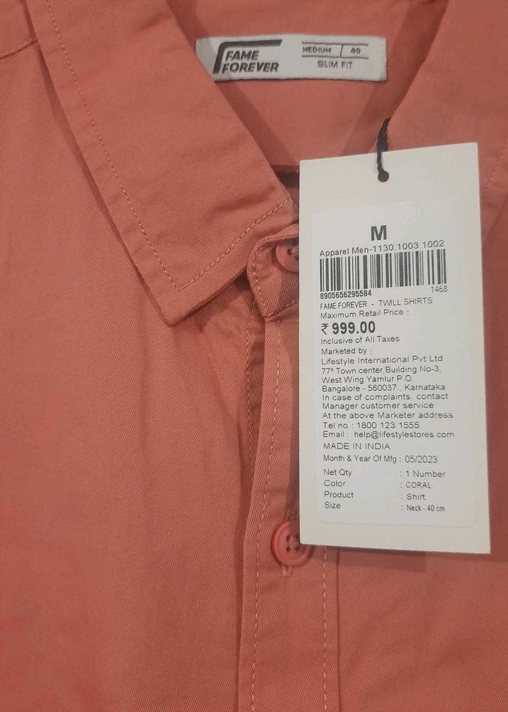 Fame Forever Coral Shirt - Size M