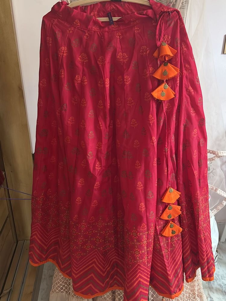 Ethnic Magenta Skirt