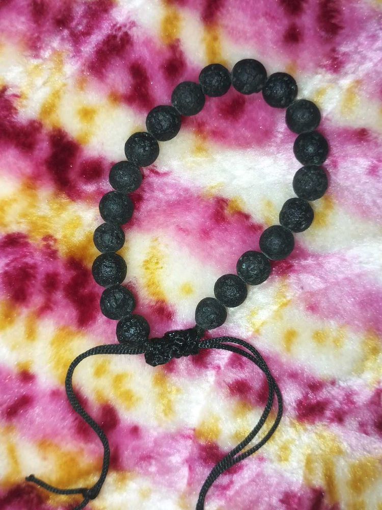 Black Lava Stone adjustable Bracelet