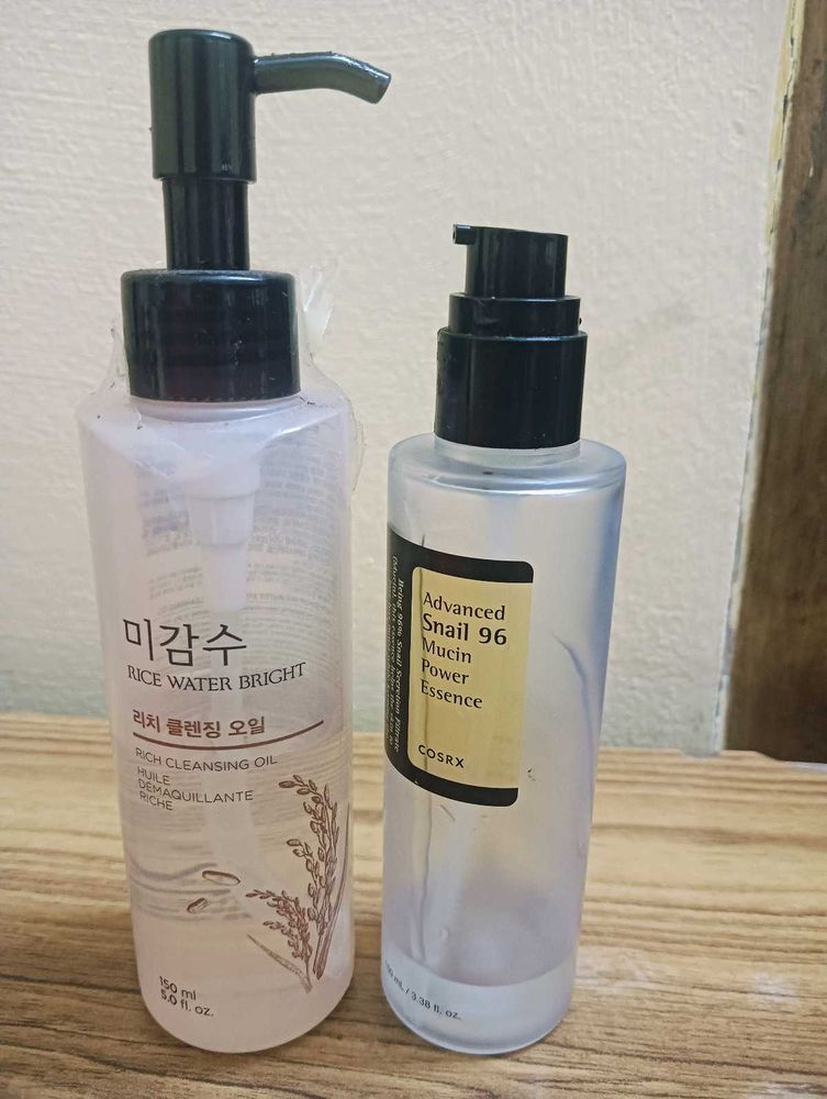 K-Beauty Duo: Rice Water Cleansing Oil &amp; Snail Muc