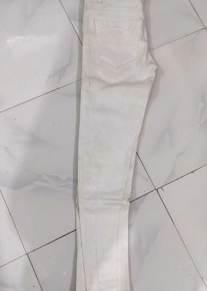 Off White Slim Fit Jeans -28 Size