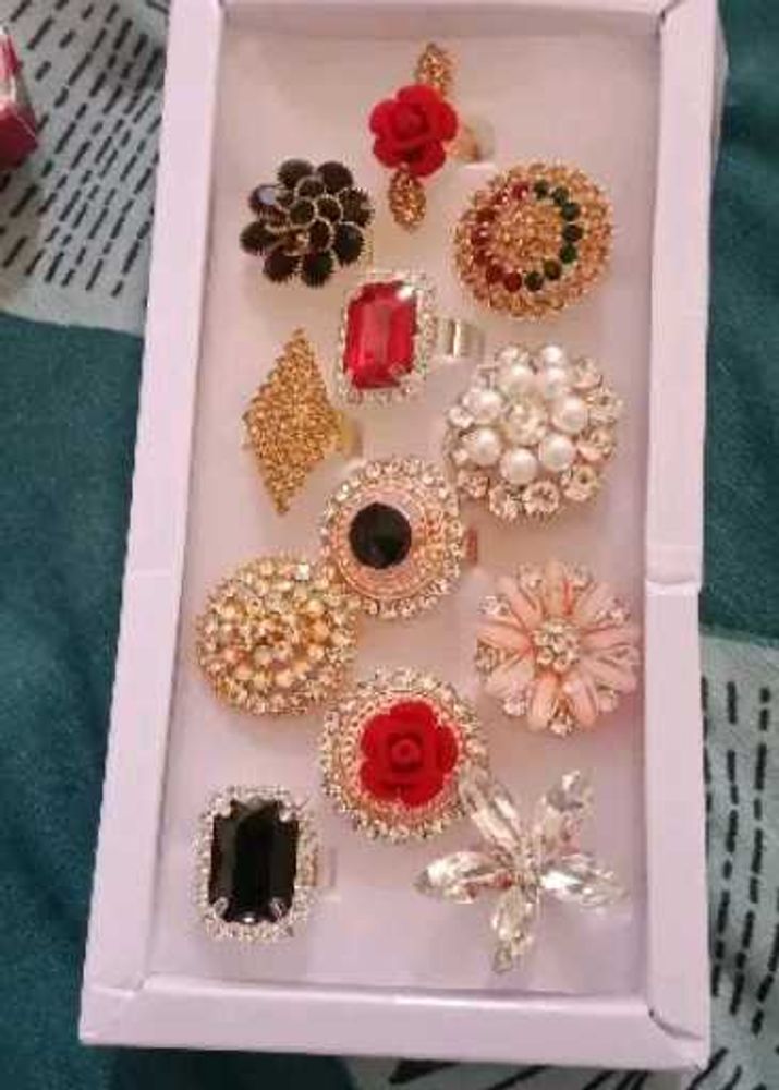 Fancy Party Wear Ring For Women Combo 12