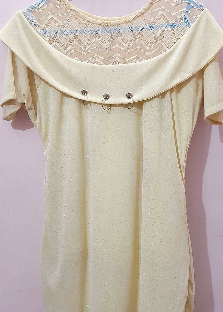 Net Circular Neck Top