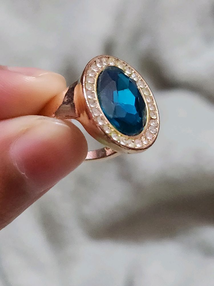 Shein Rose Gold Bluestone Ring