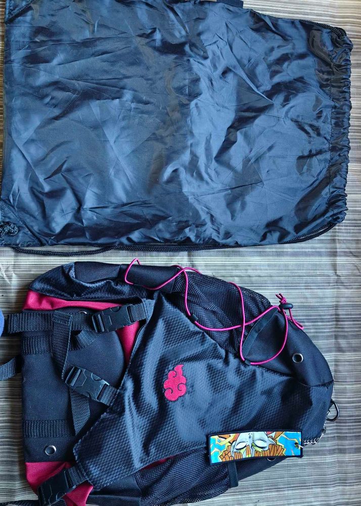 Naruto Akatsuki Backpack with Drawstring Bag