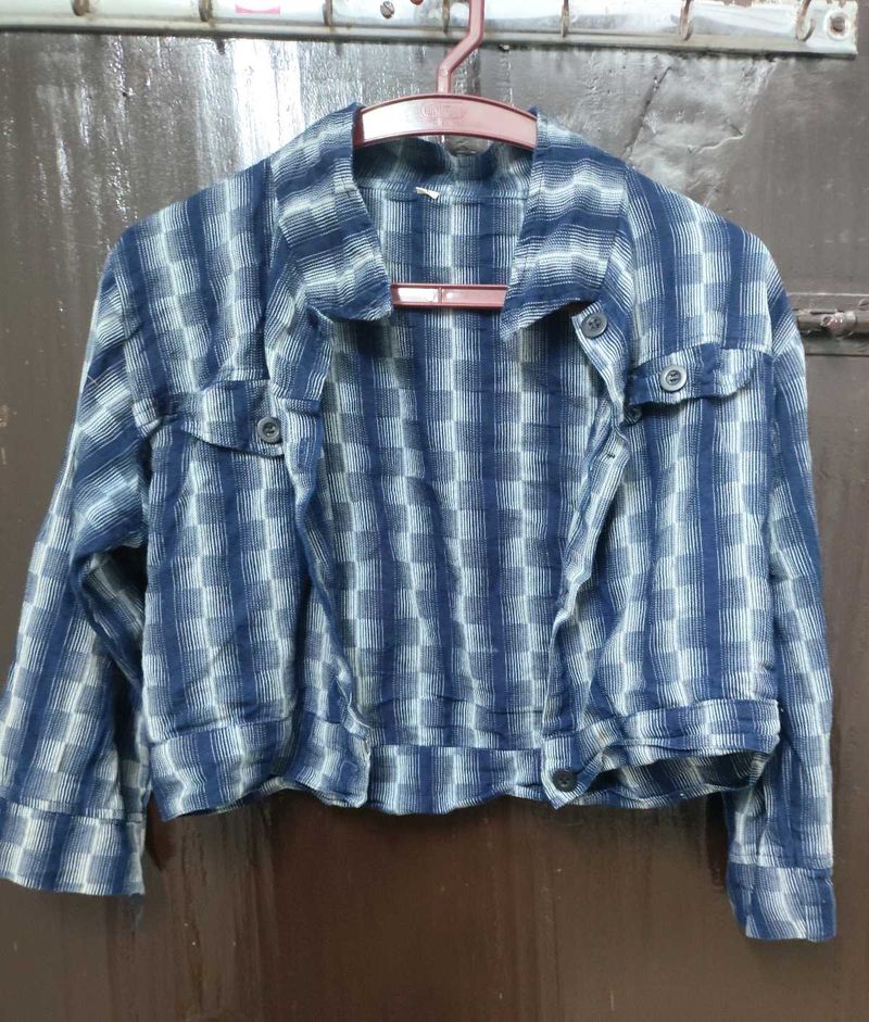 Checked Crop Jacket/ shrug over coat🧥