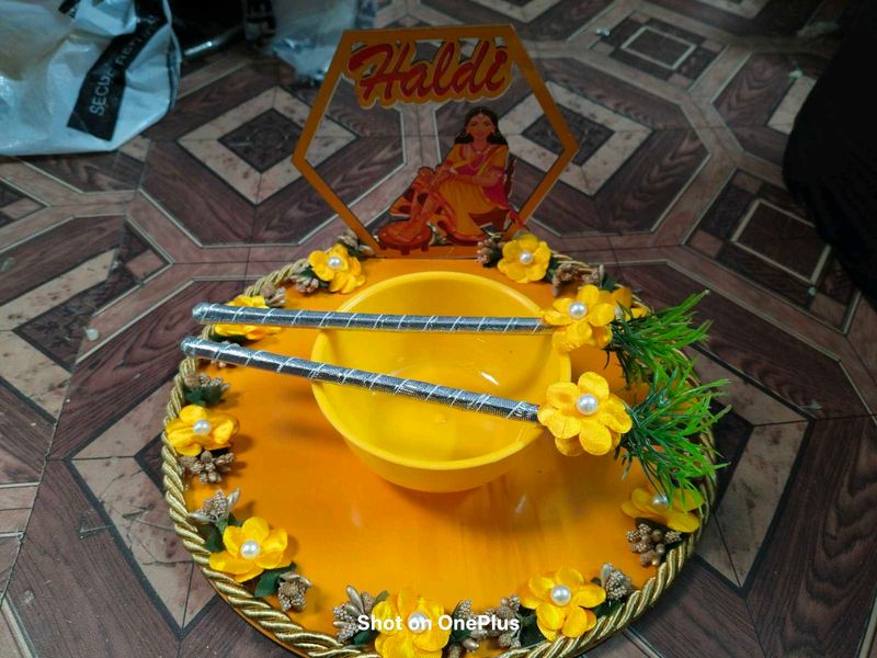 Haldi Ceremony Decorative Thali