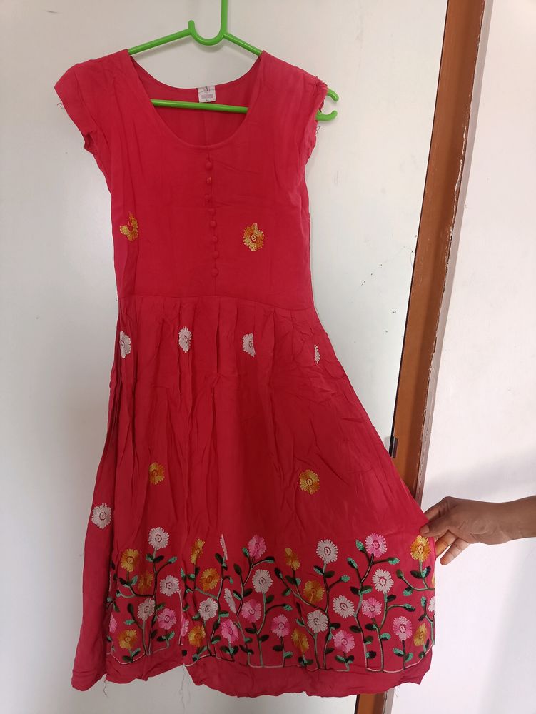 Peach flowered Print Kurti