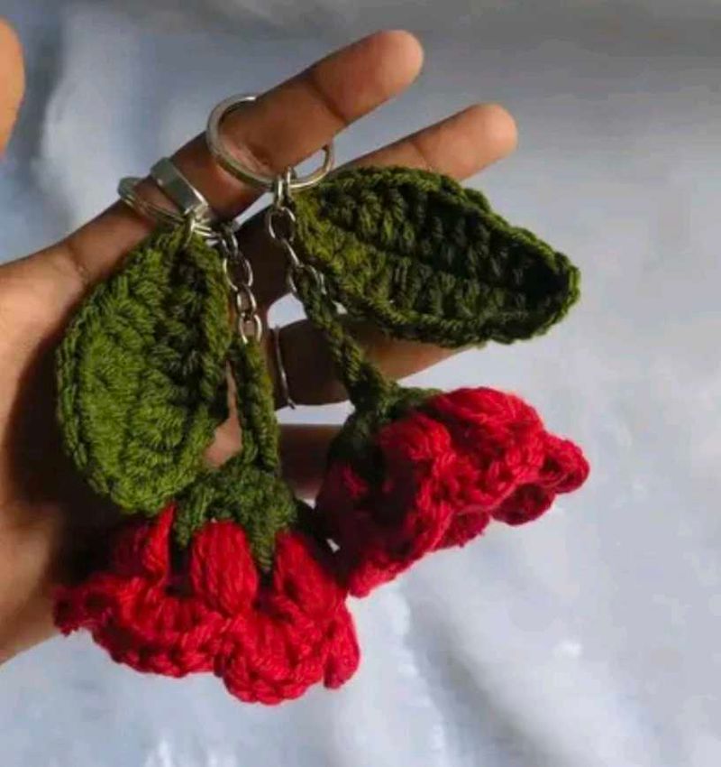 Crochet Flower Keychain