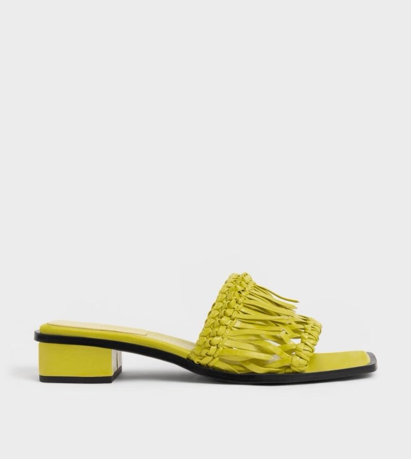 Charles &amp; Keith Patent Fringe Sandals