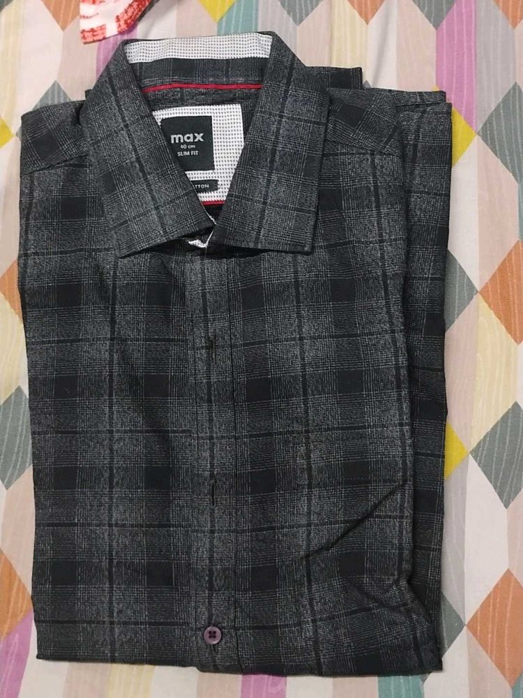 MAX Grey Checked Shirt