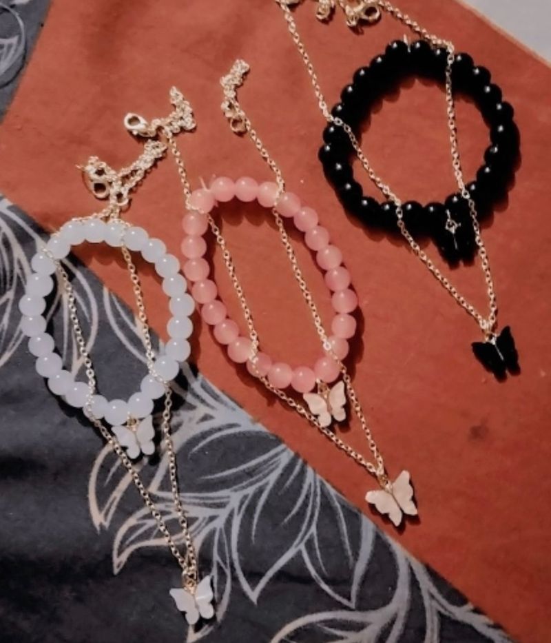 3 Bracelets Necklace Combo