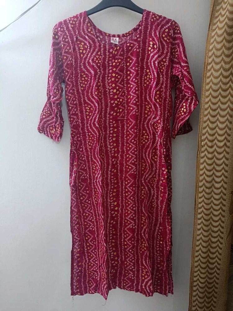 Beautiful Straight Bandhani Kurta