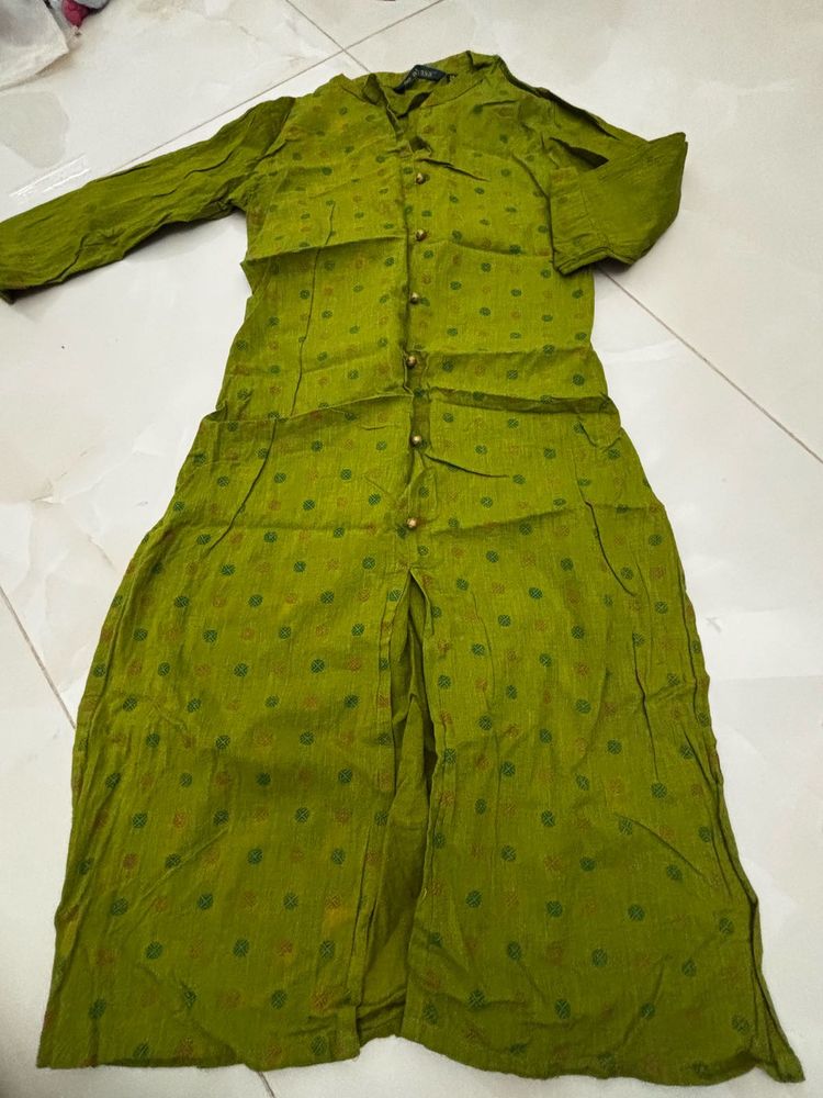 Green Printed Kurta