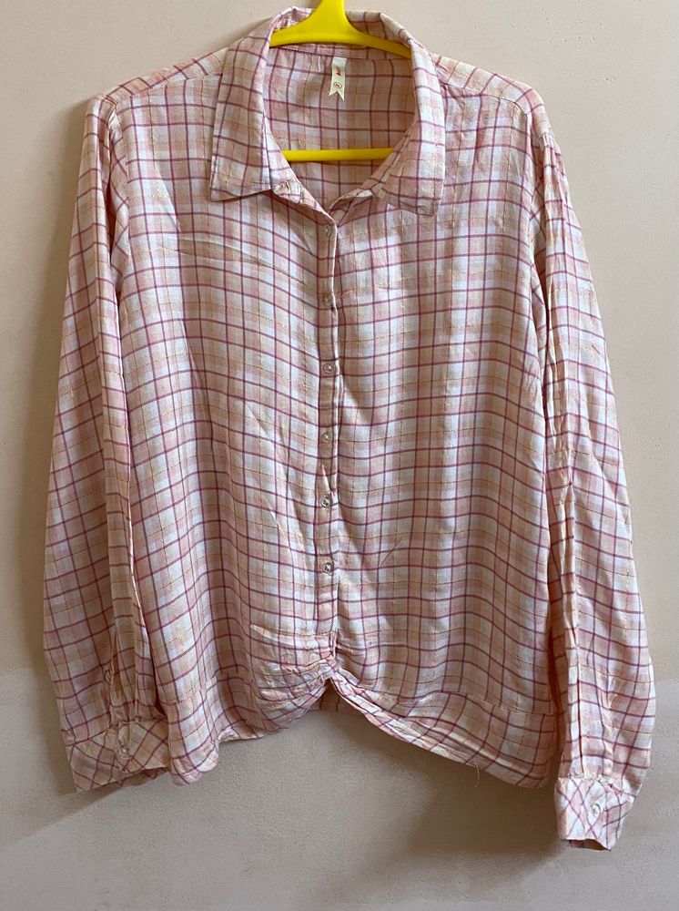 Women Casual Pink Shirt (XL)
