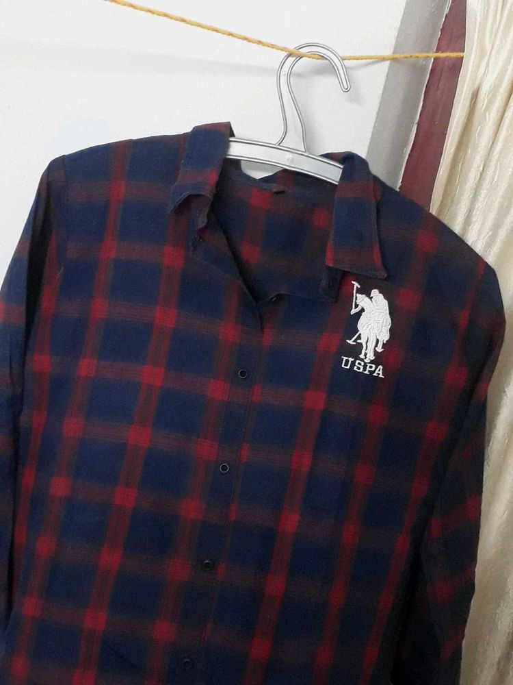 Navy Nd Red Checked Shirt Unisex