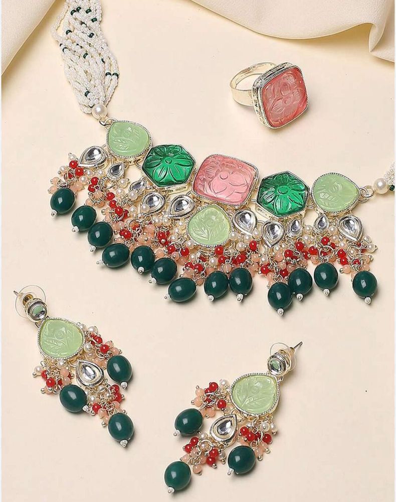 Sukkhi Glamorous Gold Plated Multicolor stone set