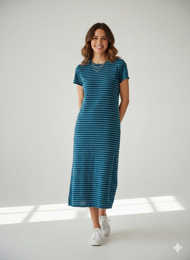 Striped Midi T-Shirt Dress