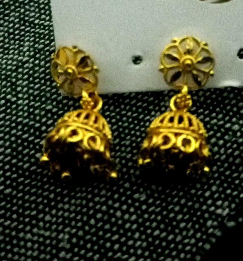 Golden Jhumka Earrings