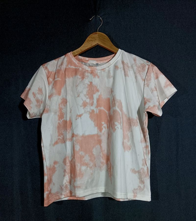Peach &amp; White Tee