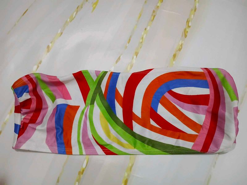 (959]Retro Colorful Abstract Tube Top