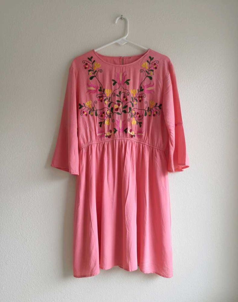 Pink Embroidered Dress