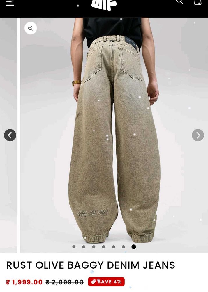 Rust Olive Baggy Denim Jeans