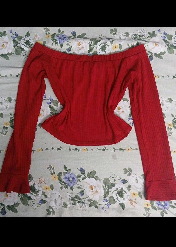 Red Off-Shoulder Top