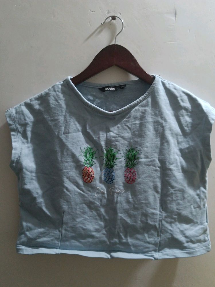 Zudio Sky Blue Crop Top