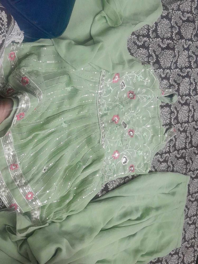 Elegant Green Kids Ethnic Dress